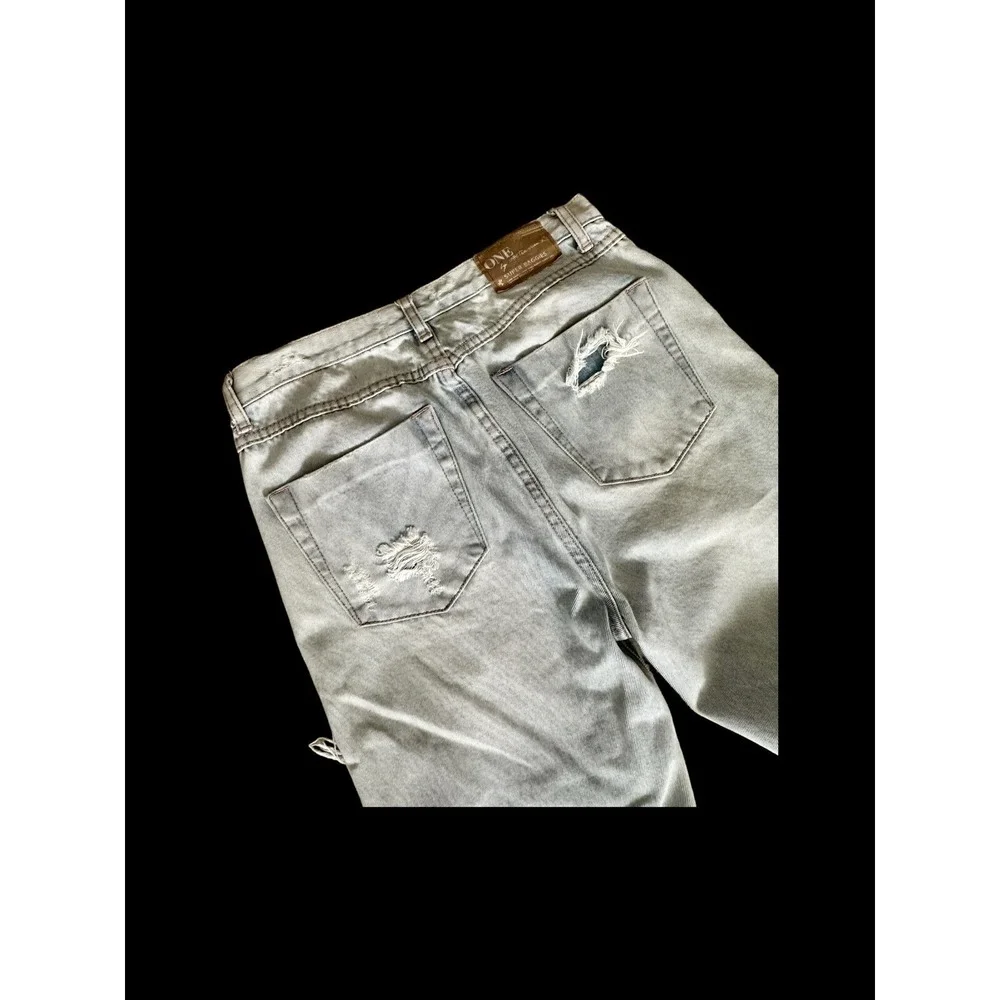 ONE TEASPOON Women's 27 Light Wash Boyfriend Distressed Denim Jeans Aritzia Cali